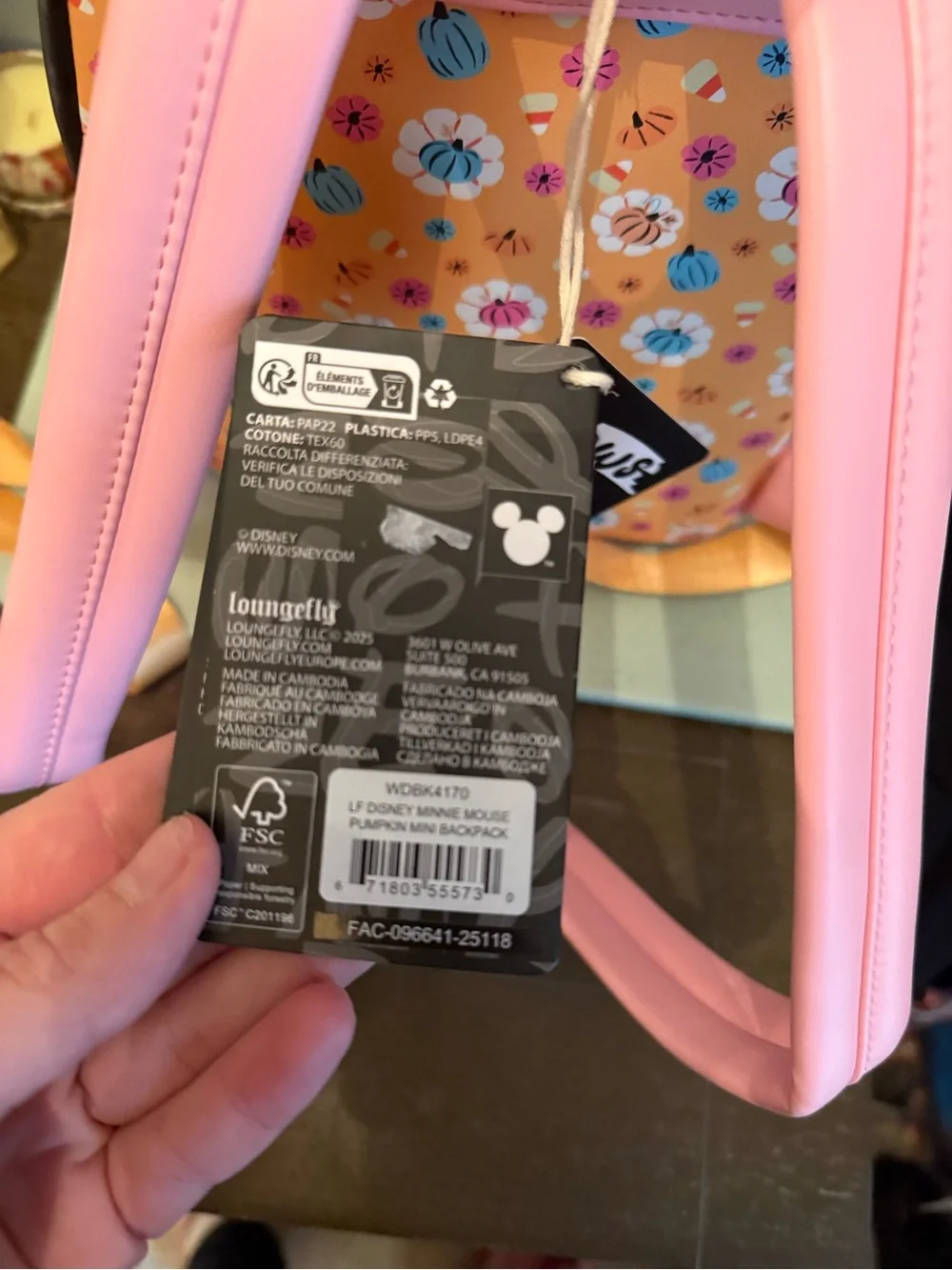 Loungefly Halloween Pumpkin Bow Backpack - Orange/Pink